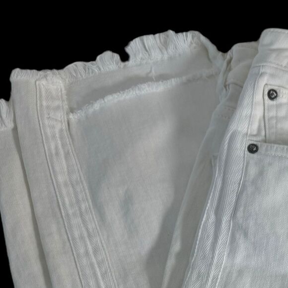 DL1961 Patti High Waist Notched Raw Hem Winter White Jeans Sz 29 - Picture 4 of 11